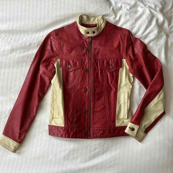 Levi-s Women's Red and Cream Jacket
